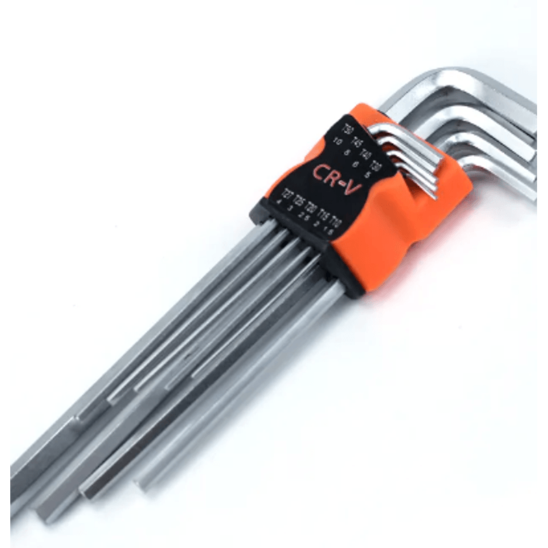 Casa si Gradina - Constructii - Scule de mana si unelte - Chei si truse chei - Set 9 chei hexagonale tip imbus cu capat sferic SCURTE 1.5-10mm - Infinity.ro