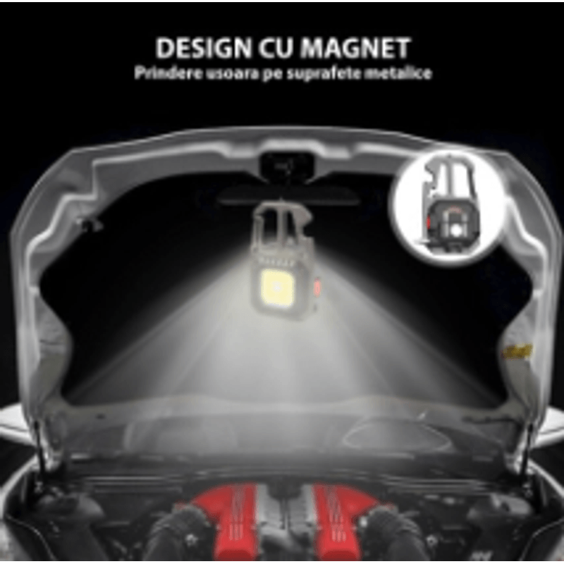 Casa si Gradina - Corpuri si surse de iluminat - Iluminat exterior - Lanterne - Breloc cu lanterna Andowl Q D911 cu LED COB multifunctional - Infinity.ro