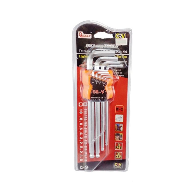 Casa si Gradina - Constructii - Scule de mana si unelte - Chei si truse chei - Set 9 chei hexagonale tip imbus cu capat sferic SCURTE 1.5-10mm - Infinity.ro