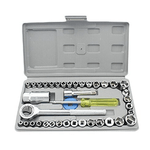 Casa si Gradina - Constructii - Scule de mana si unelte - Chei si truse chei - Trusa de chei tubulare 40 de piese sistem metric si SAE cutie gri - Infinity.ro