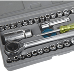 Casa si Gradina - Constructii - Scule de mana si unelte - Chei si truse chei - Trusa de chei tubulare 40 de piese sistem metric si SAE cutie gri - Infinity.ro