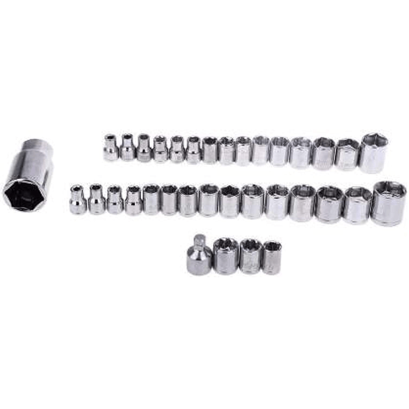 Casa si Gradina - Constructii - Scule de mana si unelte - Chei si truse chei - Trusa de chei tubulare 40 de piese sistem metric si SAE cutie gri - Infinity.ro