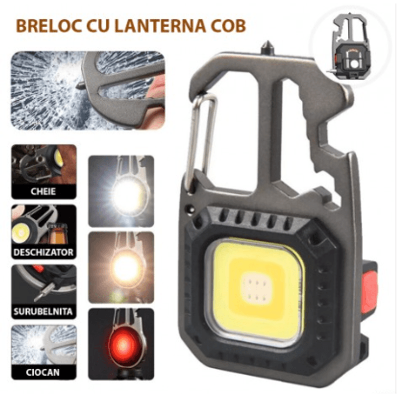 Casa si Gradina - Corpuri si surse de iluminat - Iluminat exterior - Lanterne - Breloc cu lanterna Andowl Q D911 LED COB multifunctional - Infinity.ro