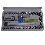 Casa si Gradina - Constructii - Scule de mana si unelte - Chei si truse chei - Trusa de chei tubulare 40 de piese sistem metric si SAE cutie gri - Infinity.ro