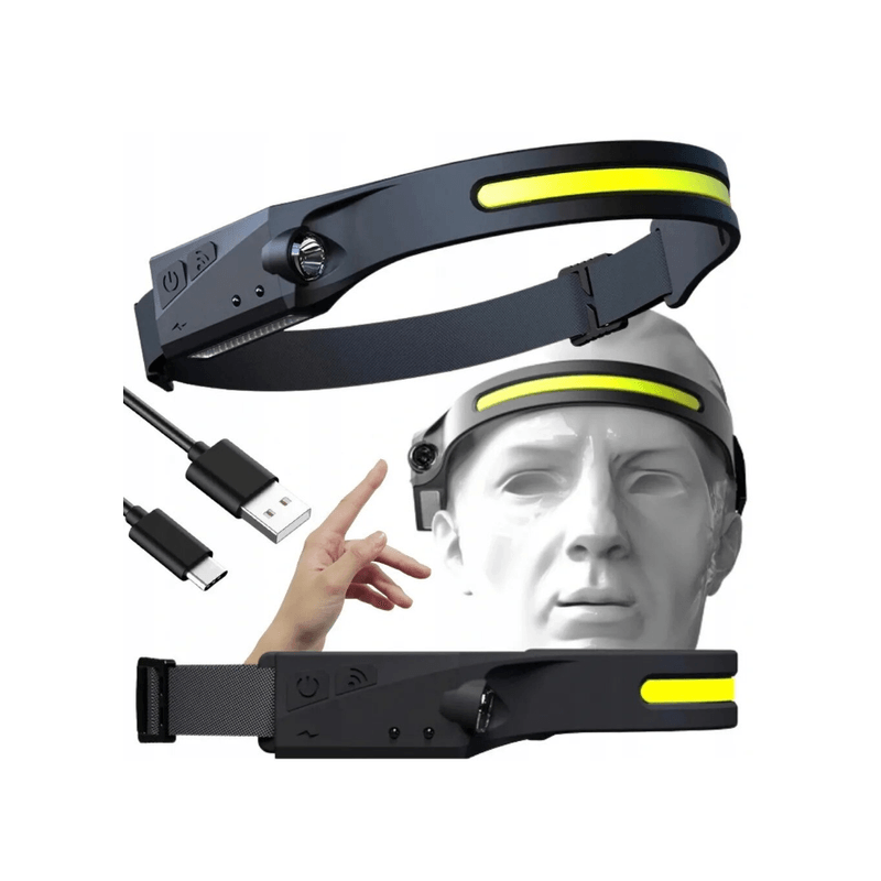 Sport si Outdoor - Camping - Articole solare camping - Lampi si lanterne camping - Lanterna frontala de cap LED USB AS 51737 Negru - Infinity.ro