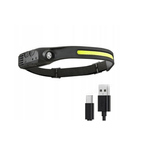 Sport si Outdoor - Camping - Articole solare camping - Lampi si lanterne camping - Lanterna frontala de cap LED USB AS 51737 Negru - Infinity.ro