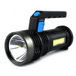 Casa si Gradina - Corpuri si surse de iluminat - Iluminat exterior - Lanterne - Lanterna cu LED Q LED556 cu 1000 lumeni acumulator integrat lumina laterala COB negru - Infinity.ro