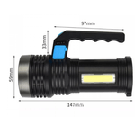 Casa si Gradina - Corpuri si surse de iluminat - Iluminat exterior - Lanterne - Lanterna cu LED Q LED556 cu 1000 lumeni acumulator integrat lumina laterala COB negru - Infinity.ro