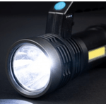 Casa si Gradina - Corpuri si surse de iluminat - Iluminat exterior - Lanterne - Lanterna cu LED Q LED556 cu 1000 lumeni acumulator integrat lumina laterala COB negru - Infinity.ro