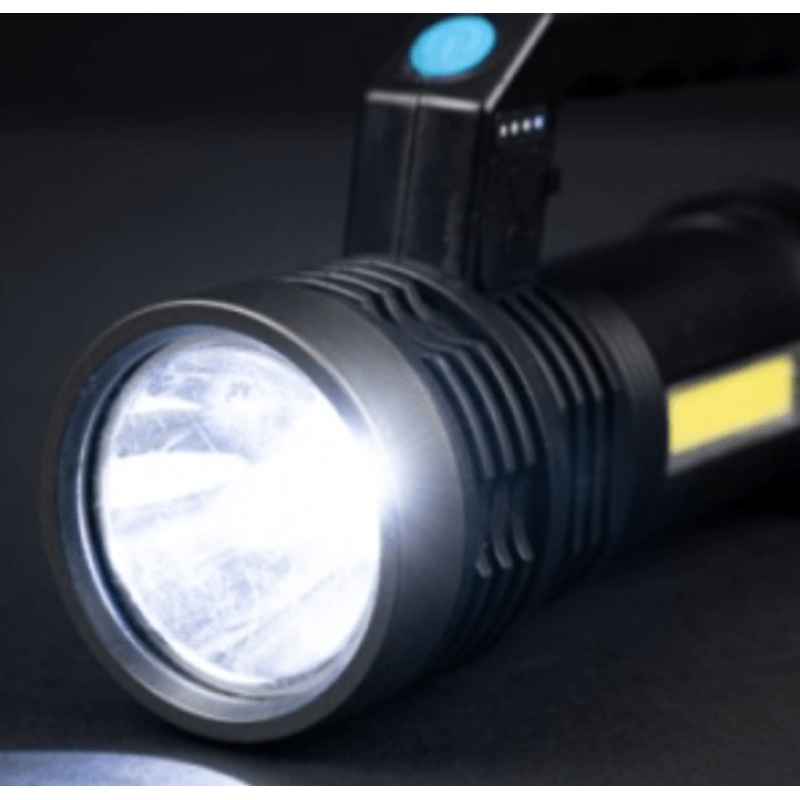 Casa si Gradina - Corpuri si surse de iluminat - Iluminat exterior - Lanterne - Lanterna cu LED Q LED556 cu 1000 lumeni acumulator integrat lumina laterala COB negru - Infinity.ro