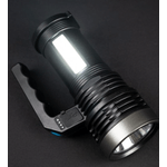 Casa si Gradina - Corpuri si surse de iluminat - Iluminat exterior - Lanterne - Lanterna cu LED Q LED556 cu 1000 lumeni acumulator integrat lumina laterala COB negru - Infinity.ro