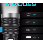 Casa si Gradina - Corpuri si surse de iluminat - Iluminat exterior - Lanterne - Lanterna cu LED Q LED556 cu 1000 lumeni acumulator integrat lumina laterala COB negru - Infinity.ro