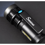 Casa si Gradina - Corpuri si surse de iluminat - Iluminat exterior - Lanterne - Lanterna cu LED Q LED556 cu 1000 lumeni acumulator integrat lumina laterala COB negru - Infinity.ro