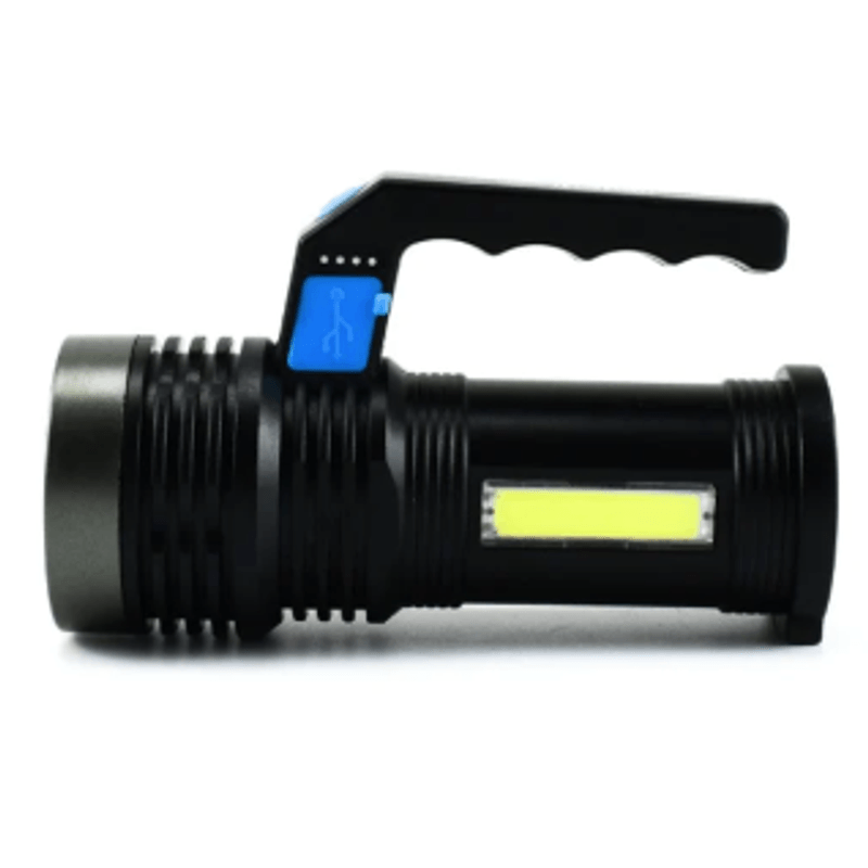 Casa si Gradina - Corpuri si surse de iluminat - Iluminat exterior - Lanterne - Lanterna cu LED Q LED556 cu 1000 lumeni acumulator integrat lumina laterala COB negru - Infinity.ro