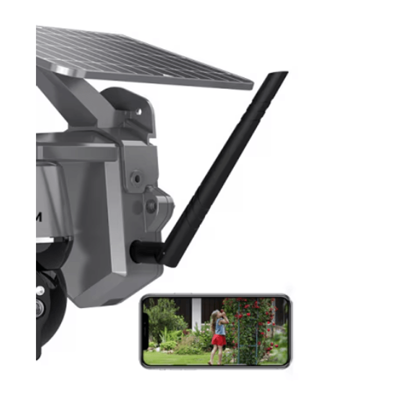 Casa si Gradina - Electrice - Smart Home - Camere de supraveghere - Camera de supraveghere SIM 4G Q S808 4MP exterior senzor miscare panou solar rotire din aplicatie - Infinity.ro