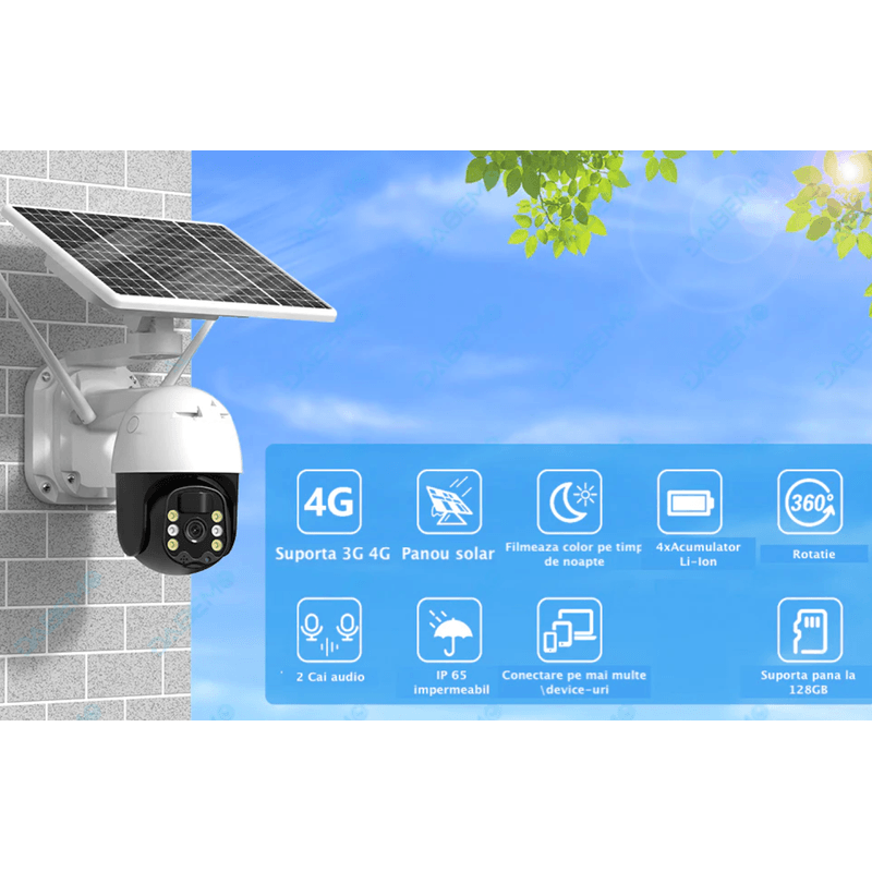 Casa si Gradina - Electrice - Smart Home - Camere de supraveghere - Camera supraveghere cu panou solar full HD PTZ 6 LED - Infinity.ro