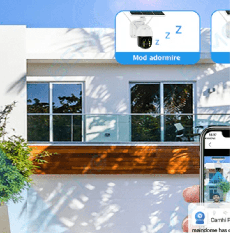 Casa si Gradina - Electrice - Smart Home - Camere de supraveghere - Camera supraveghere cu panou solar full HD PTZ 6 LED - Infinity.ro