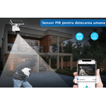 Casa si Gradina - Electrice - Smart Home - Camere de supraveghere - Camera supraveghere cu panou solar full HD PTZ 6 LED - Infinity.ro