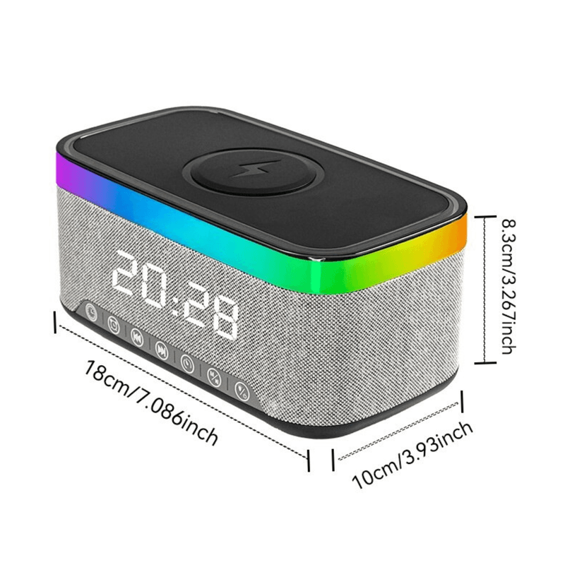 TV, Audio-Video si Foto - Portabile audio - Boxe portabile - Boxa portabila 4 in 1 cu 12 moduri de iluminare MD S300 Bluetooth Ceas Incarcator Wireless - Infinity.ro