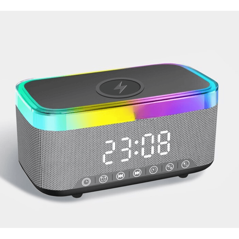 TV, Audio-Video si Foto - Portabile audio - Boxe portabile - Boxa portabila 4 in 1 cu 12 moduri de iluminare MD S300 Bluetooth Ceas Incarcator Wireless - Infinity.ro