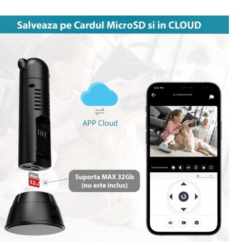 Casa si Gradina - Electrice - Smart Home - Camere de supraveghere - Mini Camera supraveghere Andowl Q SX82 4K Wifi rotativa - Infinity.ro