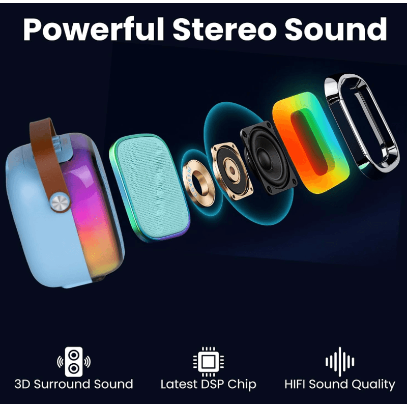 TV, Audio-Video si Foto - Portabile audio - Boxe portabile - Boxa bluetooth cu microfon wireless KP K01 cu lumini RGB efecte vocale - Infinity.ro