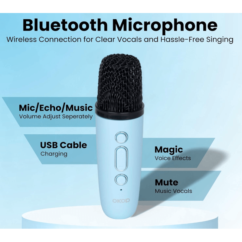 TV, Audio-Video si Foto - Portabile audio - Boxe portabile - Boxa bluetooth cu microfon wireless KP K01 cu lumini RGB efecte vocale - Infinity.ro