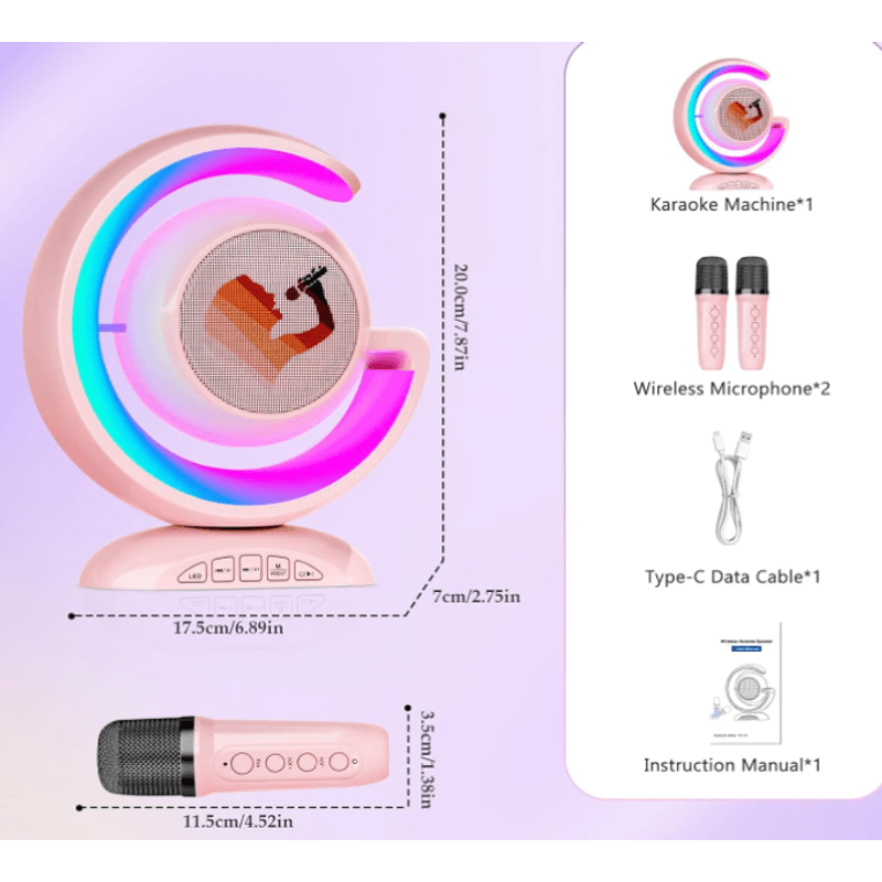 TV, Audio-Video si Foto - Portabile audio - Boxe portabile - Boxa karaoke cu 2 microfoane wireless Bluetooth USB MI - Infinity.ro