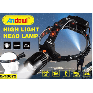 Lanterna de cap Andowl Q TD072 puternica cu LED neagra reincarcabila