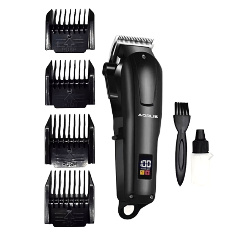 Ingrijire personala si Cosmetice - Aparate & accesorii ingrijire personala - Aparate de ras si tuns - Aparate de tuns - Masina de tuns profesionala cu acumulator AORLIS 50009 afisaj led 4 gratare - Infinity.ro