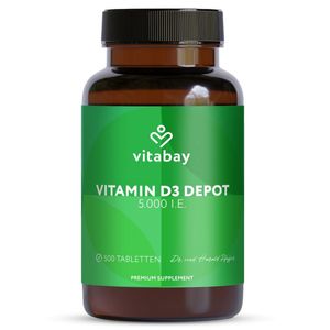 Vitamin D3 Depot 5.000 UI - 500 Tablete Vegane, Vitabay