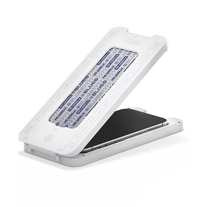 Laptop, Telefoane si Tablete - Telefoane mobile si accesorii - Accesorii Telefoane - Folii protectie telefoane - Folie pentru iPhone 15 Pro Max cu Aplicator - Blueo Crystal Anti-Scratch Glass - Black - Infinity.ro