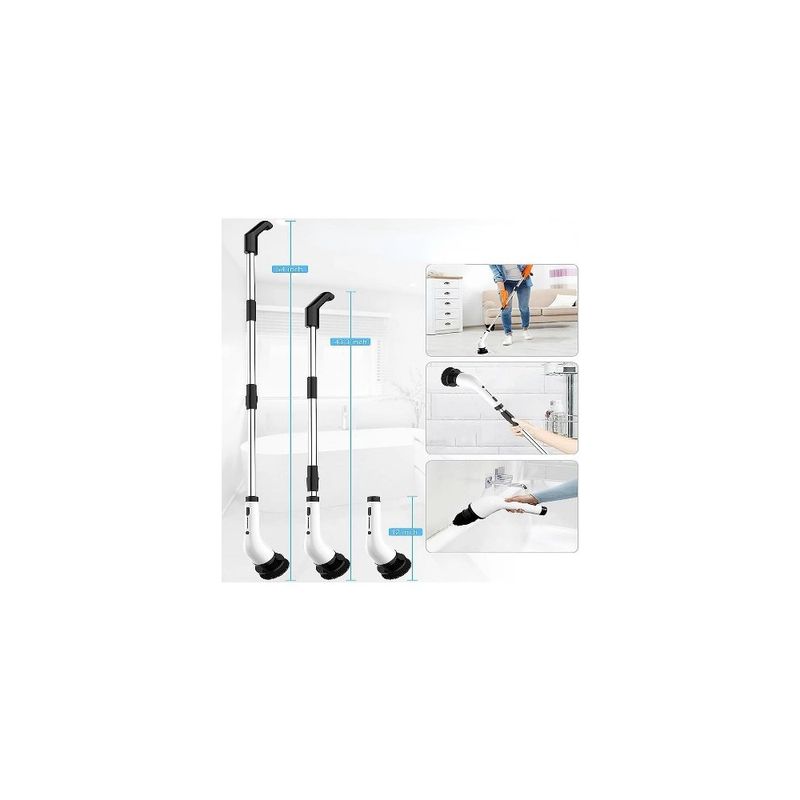 Market - Curatenie si intretinere casa - Produse menaj - Accesorii curatenie - Perie electrica rotativa de curatare, 7 capete interschimbabile, maner telescopic, incarcare USB, 2 trepte de viteze - Infinity.ro