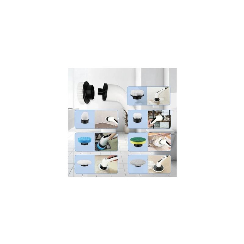 Market - Curatenie si intretinere casa - Produse menaj - Accesorii curatenie - Perie electrica rotativa de curatare, 7 capete interschimbabile, maner telescopic, incarcare USB, 2 trepte de viteze - Infinity.ro
