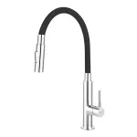 Casa si Gradina - Sanitare - Chiuveta bucatarie si accesorii - Baterii bucatarie - Baterie bucatarie Ferro Zumba Slim 2F negru cu pipa flexibila - Infinity.ro