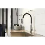 Casa si Gradina - Sanitare - Chiuveta bucatarie si accesorii - Baterii bucatarie - Baterie bucatarie Ferro Zumba Slim 2F negru cu pipa flexibila - Infinity.ro