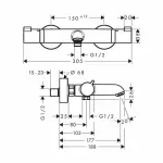 Casa si Gradina - Sanitare - Lavoar baie si accesorii - Baterii sanitare - Baterie cada - dus termostatata Hansgrohe Ecostat Comfort auriu lucios - Infinity.ro