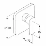 Casa si Gradina - Sanitare - Lavoar baie si accesorii - Baterii sanitare - Baterie dus incastrata Kludi Pure&Style crom lucios fara corp ingropat - Infinity.ro