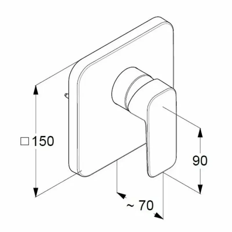 Casa si Gradina - Sanitare - Lavoar baie si accesorii - Baterii sanitare - Baterie dus incastrata Kludi Pure&Style crom lucios fara corp ingropat - Infinity.ro