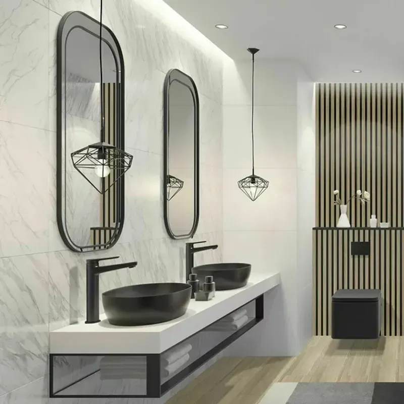 Casa si Gradina - Sanitare - Lavoar baie si accesorii - Baterii sanitare - Baterie lavoar inalta Ferro Stratos negru - Infinity.ro