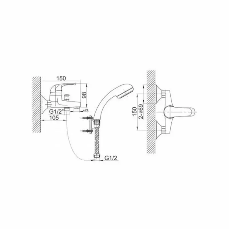 Casa si Gradina - Sanitare - Lavoar baie si accesorii - Baterii sanitare - Baterie cada Ferro Vasto - Infinity.ro