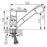 Casa si Gradina - Sanitare - Chiuveta bucatarie si accesorii - Baterii bucatarie - Baterie bucatarie cu dus extractibil crom Ferro Algeo - Infinity.ro