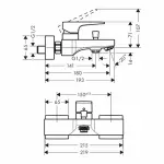 Casa si Gradina - Sanitare - Lavoar baie si accesorii - Baterii sanitare - Baterie cada - dus Hansgrohe Metropol negru mat 18 cm - Infinity.ro