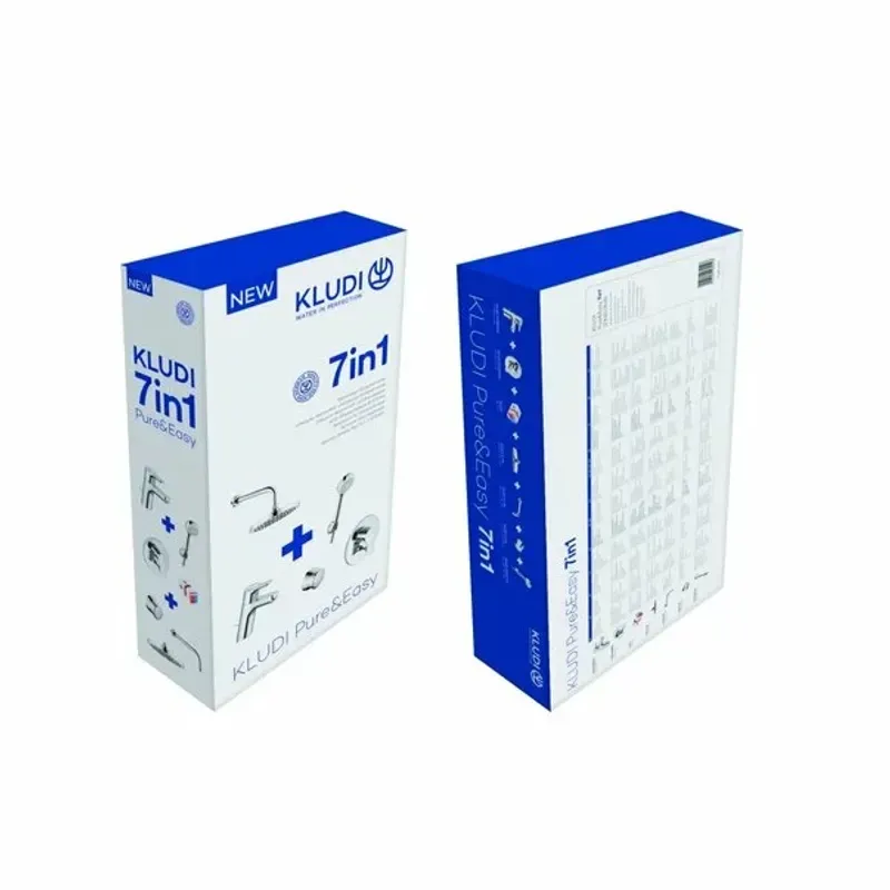 Casa si Gradina - Sanitare - Lavoar baie si accesorii - Baterii sanitare - Set complet sistem de dus Kludi Pure&Easy A-QA Eco 200 incastrat cu baterie de lavoar - Infinity.ro