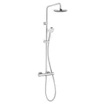 Casa si Gradina - Sanitare - Cazi si cabine de dus - Coloane si seturi de dus - Coloana de dus cu baterie termostatata Kludi Logo cu para de dus Kludi Logo 1S - Infinity.ro