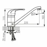 Casa si Gradina - Sanitare - Chiuveta bucatarie si accesorii - Baterii bucatarie - Baterie bucatarie Ferro Vasto pipa 22.5 cm - Infinity.ro