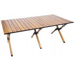 Casa si Gradina - Gradina si terasa - Mobilier exterior - Seturi mobila gradina - Masa pentru camping cu sistem de pliere rapida, cadru ultra usor din aluminiu, 118x60x45cm, maro - Infinity.ro