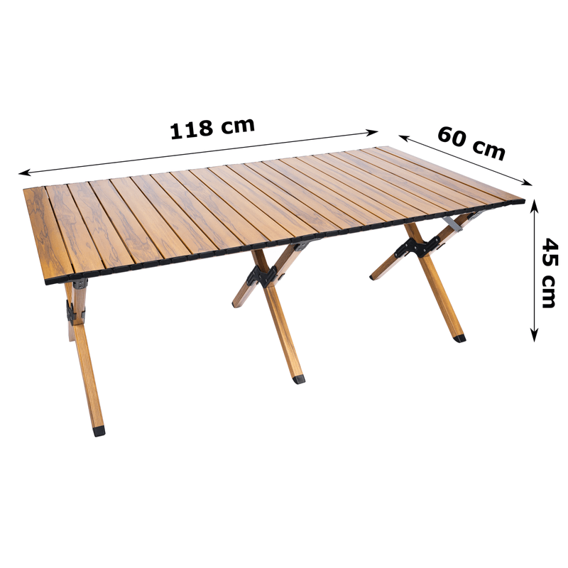 Casa si Gradina - Gradina si terasa - Mobilier exterior - Seturi mobila gradina - Masa pentru camping cu sistem de pliere rapida, cadru ultra usor din aluminiu, 118x60x45cm, maro - Infinity.ro