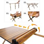 Casa si Gradina - Gradina si terasa - Mobilier exterior - Seturi mobila gradina - Masa pentru camping cu sistem de pliere rapida, cadru ultra usor din aluminiu, 118x60x45cm, maro - Infinity.ro