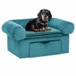 Petshop - Accesorii petshop - Culcusuri si custi - Culcusuri si saltele - Canapea pentru caini cu depozitare Turcoaz 75 x 50 x 38cm Plus - Infinity.ro